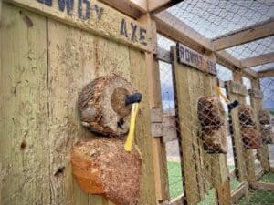 axe throwing at rowdy bear- unique things to do in pigeon forge tn